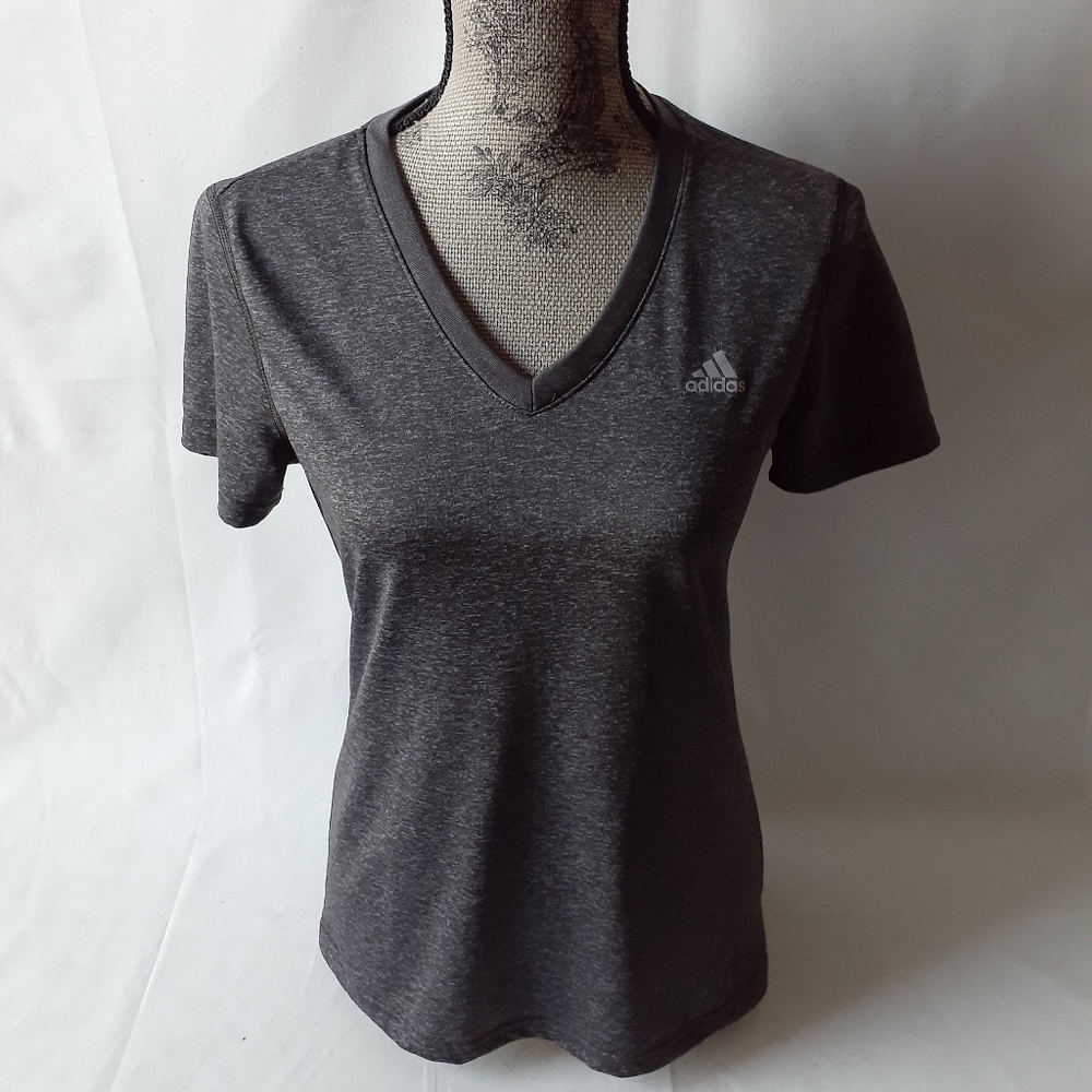 Adidas women's grey v-neck top